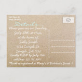 ビーチ結婚式/砂のブライダルシャワー招待状 インビテーションポストカード (裏面)