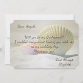 ビーチ結婚式、砂の花嫁カードの貝殻 招待状 (裏面)