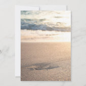 ビーチ結婚式、砂、ストリングライトシーシェル 招待状 (裏面)