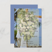 ビーチ結婚式、花披露宴 招待状 (正面/裏面)