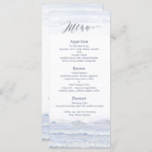 ビーチ結婚式、青く白い水彩画の結婚式 プログラム (正面/裏面)