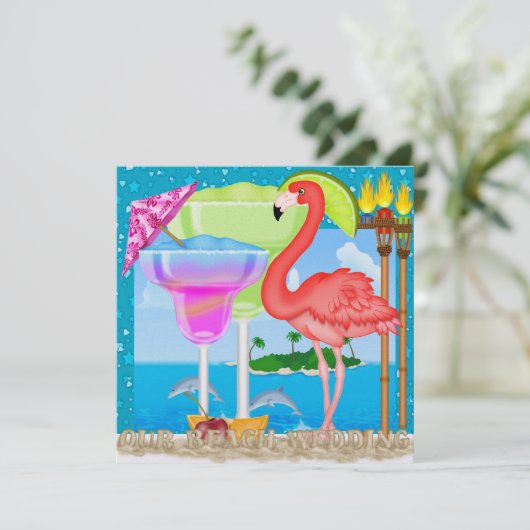 ビーチ結婚式- SRF 招待状 (スタンド正面)