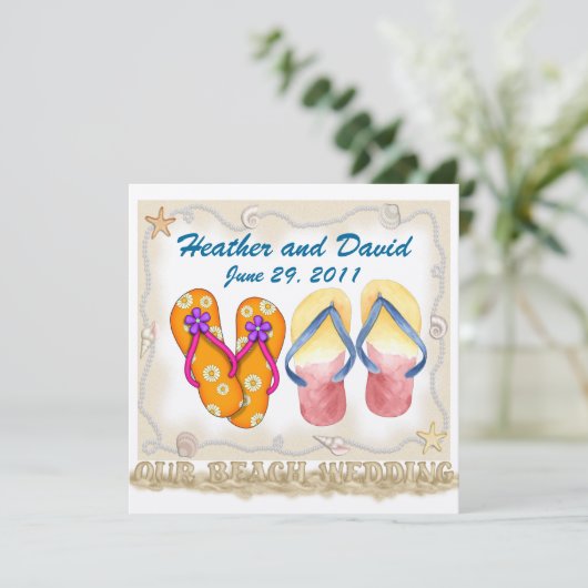 ビーチ結婚式- SRF 招待状 (スタンド正面)