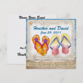 ビーチ結婚式- SRF 招待状 (正面/裏面)