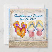 ビーチ結婚式- SRF 招待状 (正面)