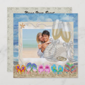 ビーチ結婚式- SRF 招待状 (正面/裏面)