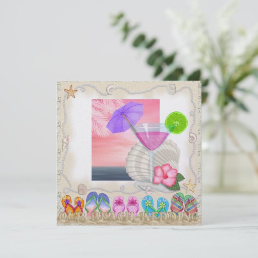 ビーチ結婚式- SRF 招待状 (スタンド正面)