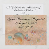 ビーチ結婚式- SRF 招待状 (正面/裏面)