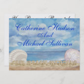 ビーチ結婚式- SRF 招待状 (正面/裏面)
