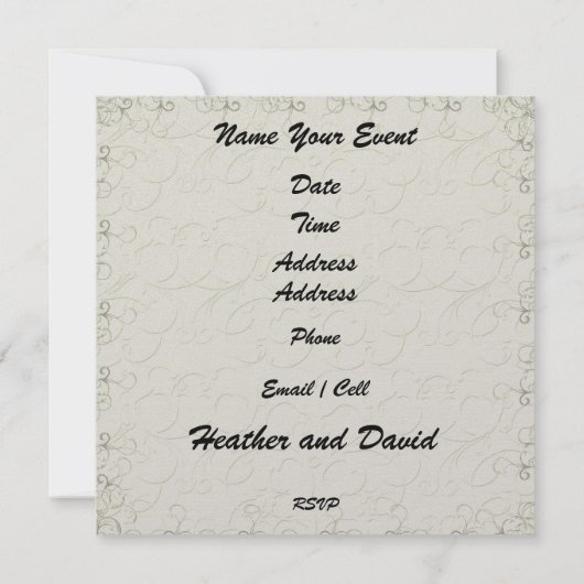 ビーチ結婚式- SRF 招待状 (裏面)