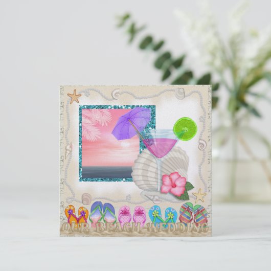 ビーチ結婚式- SRF 招待状 (スタンド正面)