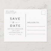 ビーチ結婚式Arch写真予算日付の保存 案内ポストカード (裏面)