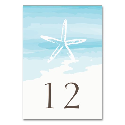 ビーチ結婚式ICテーブルカード テーブルナンバー (正面)