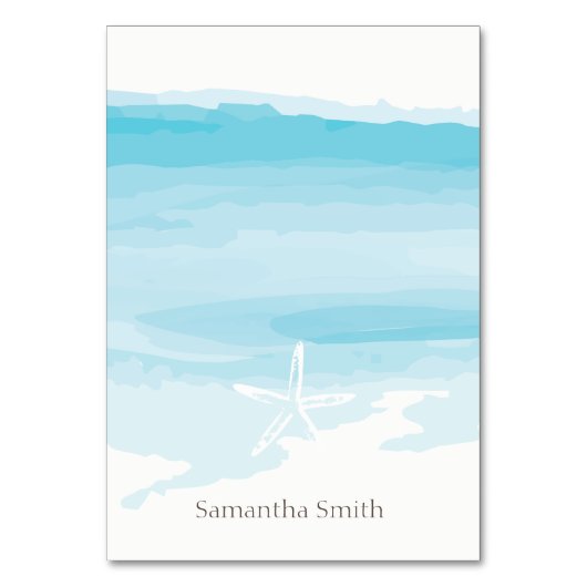 ビーチ結婚式IC名テーブルカード テーブルナンバー (正面)