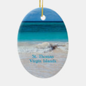 ビーチ結婚式Keepsakeフォトオーナメント セラミックオーナメント (裏面)