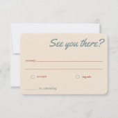 ビーチ結婚式RSVPカード (正面)