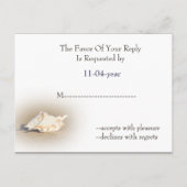 ビーチ結婚式rsvpカード インビテーションポストカード (裏面)