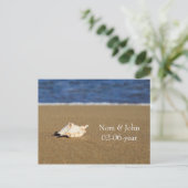 ビーチ結婚式rsvpカード インビテーションポストカード (スタンド正面)