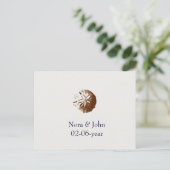 ビーチ結婚式rsvpカード インビテーションポストカード (スタンド正面)