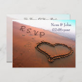 ビーチ結婚式rsvpカード インビテーションポストカード (正面/裏面)