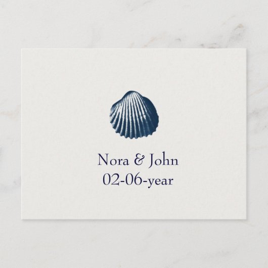 ビーチ結婚式rsvpカード インビテーションポストカード (正面)