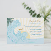 ビーチ結婚式RSVPカード 出欠カード (スタンド正面)