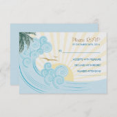 ビーチ結婚式RSVPカード 出欠カード (正面/裏面)