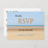 ビーチ結婚式RSVPポストカード インビテーションポストカード (正面/裏面)