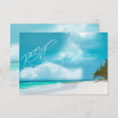 ビーチ結婚式RSVP 出欠カード (正面/裏面)