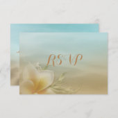 ビーチ結婚式RSVP 出欠カード (正面/裏面)