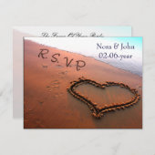 ビーチ結婚式RSVP 出欠カード (正面/裏面)