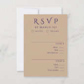 ビーチ結婚式RSVP-Mealオプション 出欠カード (裏面)