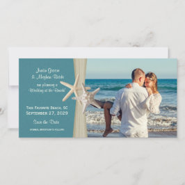 ビーチ結婚式Starfish日付写真を保存 セーブザデート