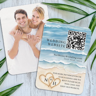 ビーチ結婚式WebサイトQRコード格納装置カード エンクロージャーカード