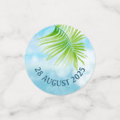 ビーチ結婚式Your Photo Seashellsパームジェムボウ コンフェッティ (スモール正面)