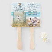 ビーチ結婚披露宴でのボトル船便メッセージ ハンドファン (正面&裏面)