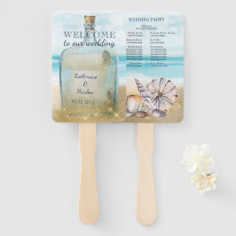 ビーチ結婚披露宴でのボトル船便メッセージ ハンドファン