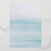 ビーチ結婚海エレガント金ゴールド 箔招待状 (裏面)