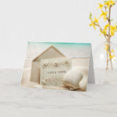 ビーチ結婚砂の文房具 カード (黄色い花)