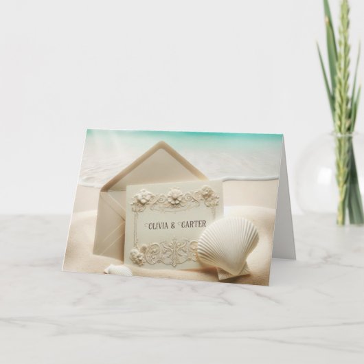 ビーチ結婚砂の文房具 カード (正面)