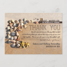 ビーチ結婚貝類サンキューカード サンキューカード