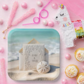 ビーチ結婚・ドル付きステーショナリー ペーパープレート (パーティー)