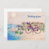 ビーチ絵を描の考え自転車のYou PostCard ポストカード (正面/裏面)