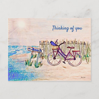 ビーチ絵を描の考え自転車のYou PostCard ポストカード