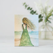 ビーチ絵画の美しい葉書 ポストカード (スタンド正面)