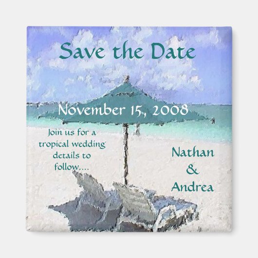 ビーチ絵画の マグネット (正面)