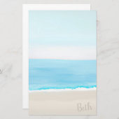 ビーチ絵画の 便箋 (正面/裏面)
