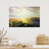 ビーチ絵画サンセット ポスター (キッチン)