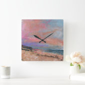 ビーチ絵画ファインアート スクエア壁時計 (ホーム)