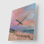 ビーチ絵画ファインアート スクエア壁時計 (傾斜)